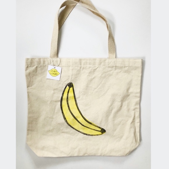 Jenny Lemons Banana block printed organic tote - Picture 2 of 5